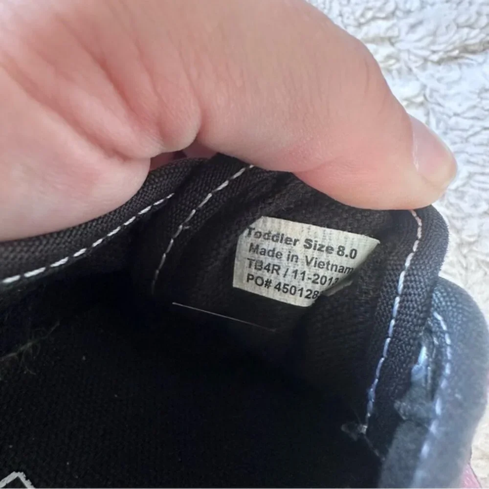 Vans | Black and Pink Heart Shoes | Size 8